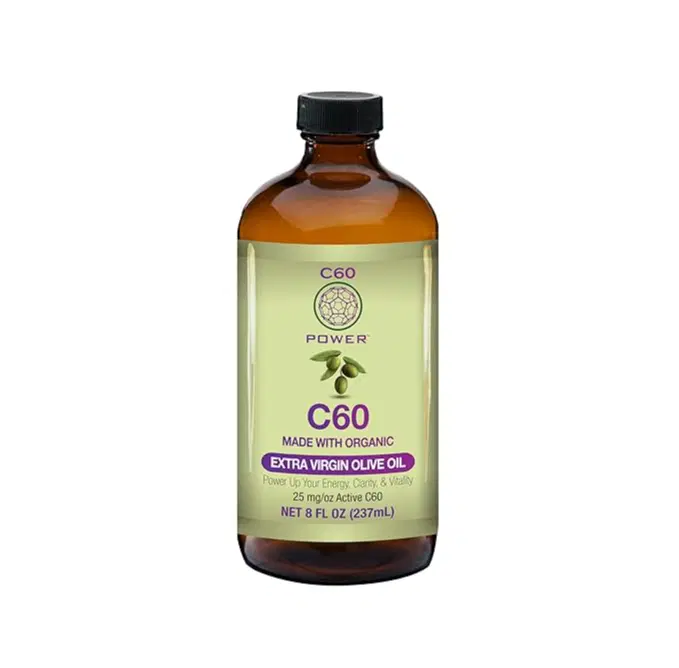 C60 Purple Power Organic Extra Virgin Olive Oil (8 Fl Oz) 99.99% Pure Carbon 60 Antioxidant - Third-Party Tested for Purity, Quality & Concentration - Made in the USA