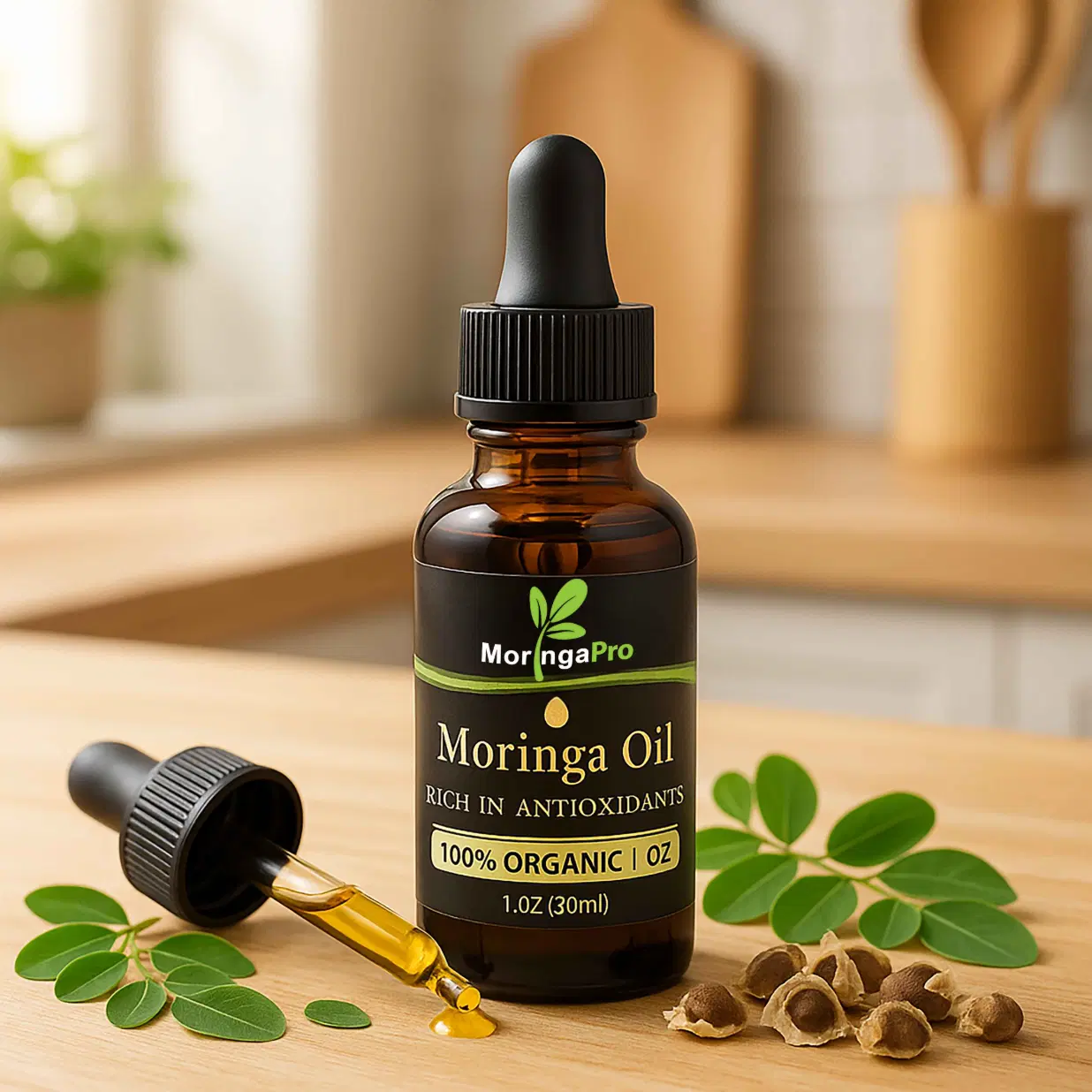 Moringa Pro - Pure Moringa Oleifera Seed Oil (30 ml) Non-GMO, Toxin Free - luscious hydration to nurture your skin, Hair & Body.