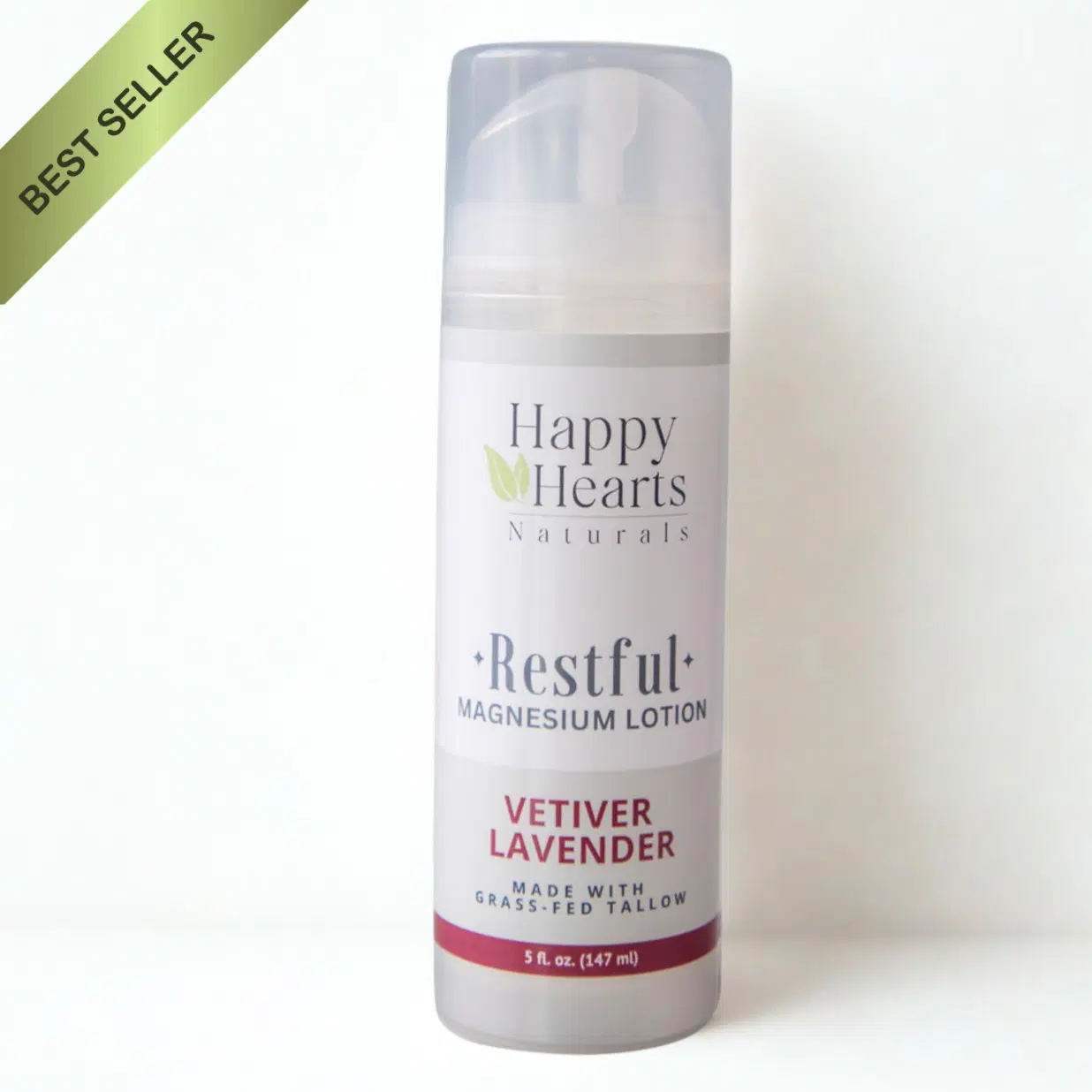 Magnesium Tallow Lotion - Vetiver & Lavender   (5oz Pump Magnesium)