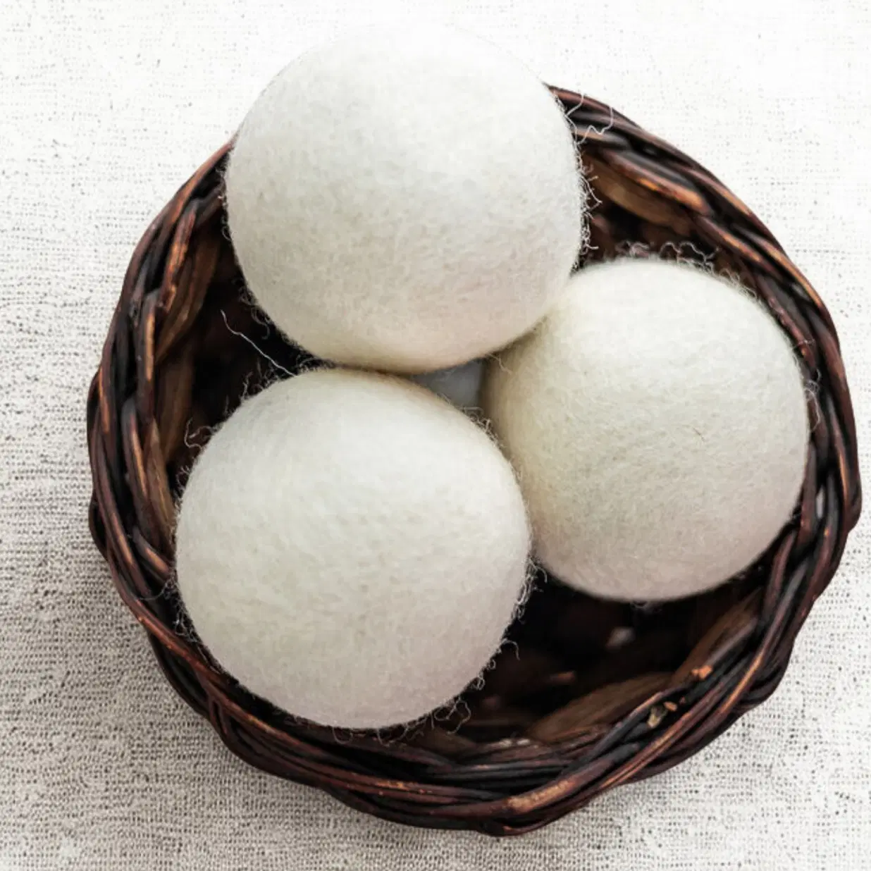 Happy Hearts Naturals - Wool Dryer Balls (Set of 3) - 100% Natural Reusable Laundry Balls, Cuts Drying Time & Softens Clothes Safely