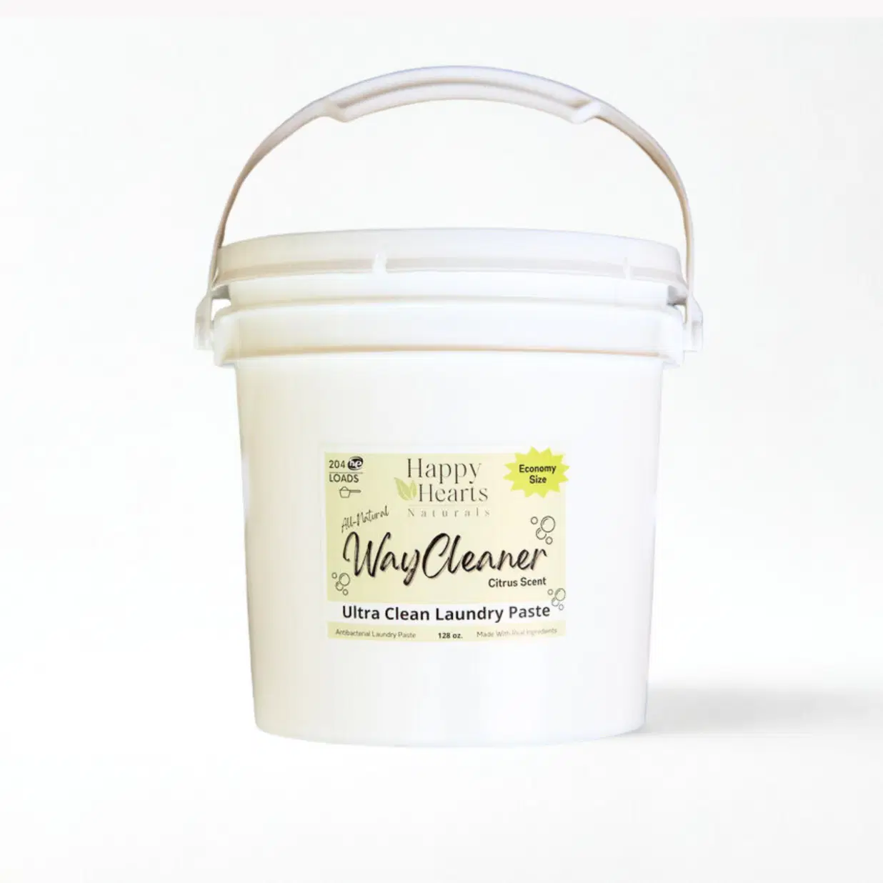 Happy Hearts Naturals - WayCleaner Ultra Clean Colloidal Silver Laundry Paste - Economy Pail, Antimicrobial & Deep Cleaning Formula - 128 oz