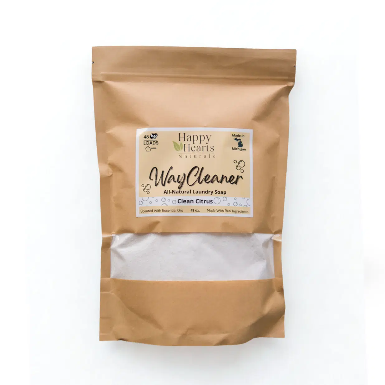 WayCleaner All-Natural Laundry Powder - Citrus Scent, 48 Loads, Non-Toxic & Gentle Formula