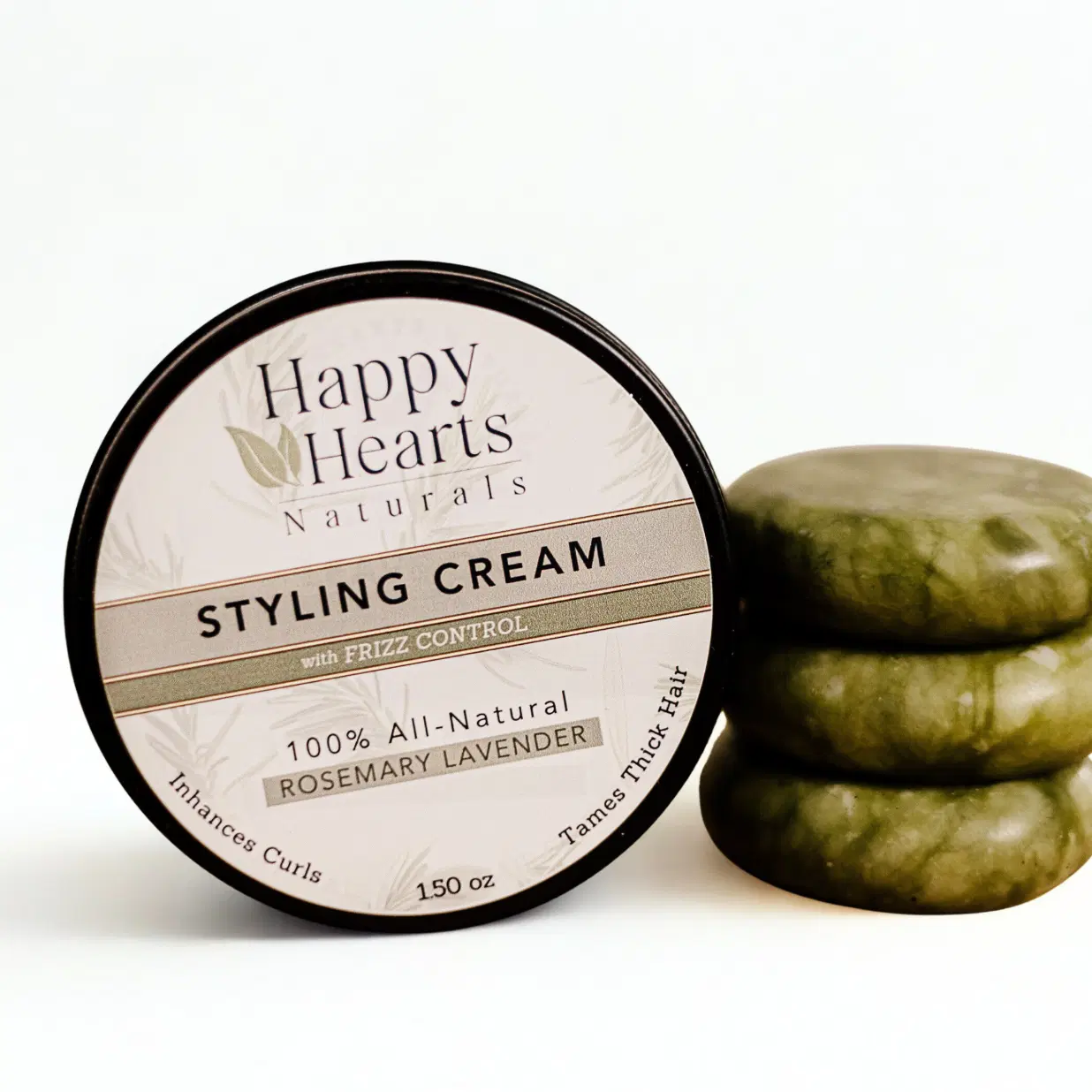 Happy Hearts Naturals - Styling Cream - Avocado, Coconut, Shea, Tallow, Rosemary & Lavender