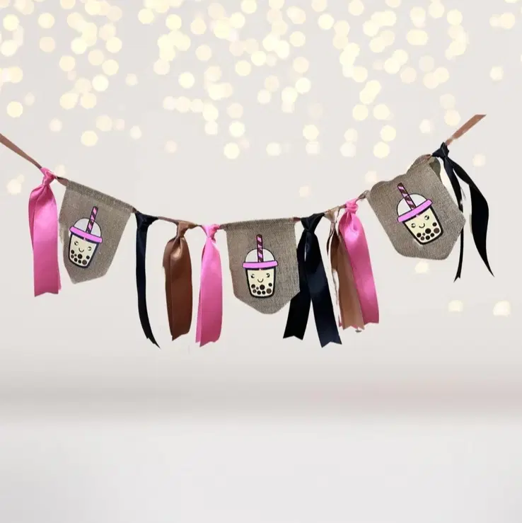 Boba Tea Children's Teepee Tent Gift Set - Pink Indoor Kids Teepee with Fairy Lights, Plush & Pillow-Bed Lounger