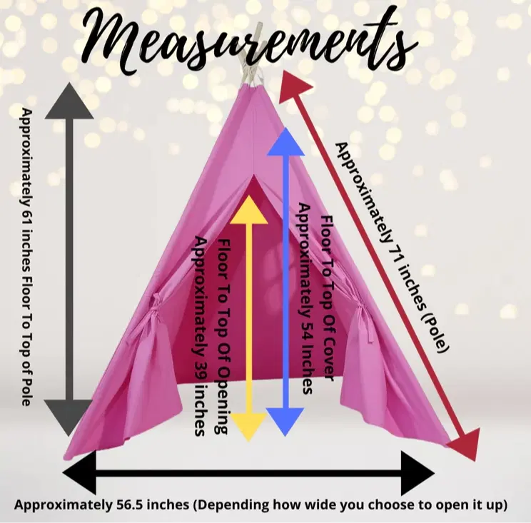 Boba Tea Children's Teepee Tent Gift Set - Pink Indoor Kids Teepee with Fairy Lights, Plush & Pillow-Bed Lounger