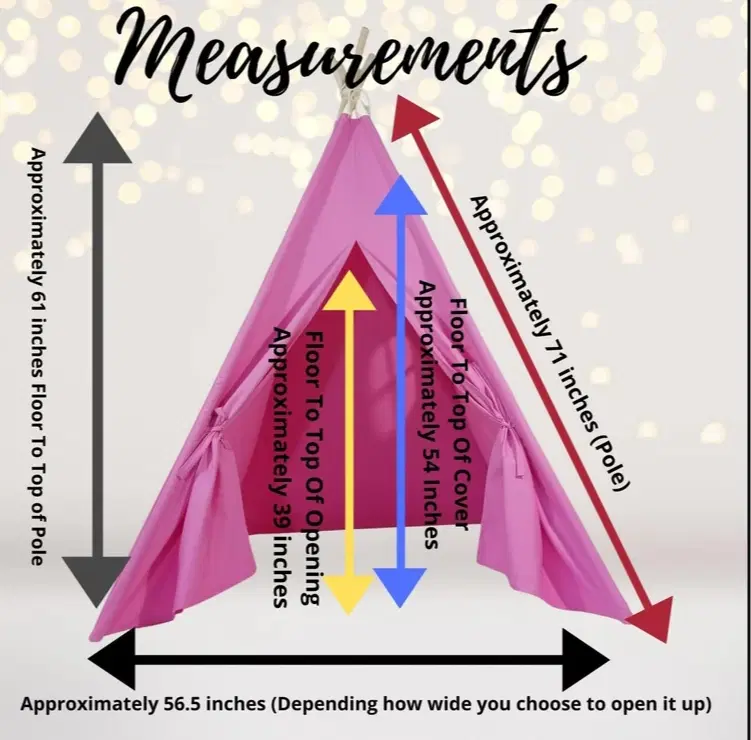 Mermaid Teepee Tent Gift Set - Pink Indoor Playhouse Teepee with Fairy Lights, Pillow Bed Cover & Mermaid Accessories