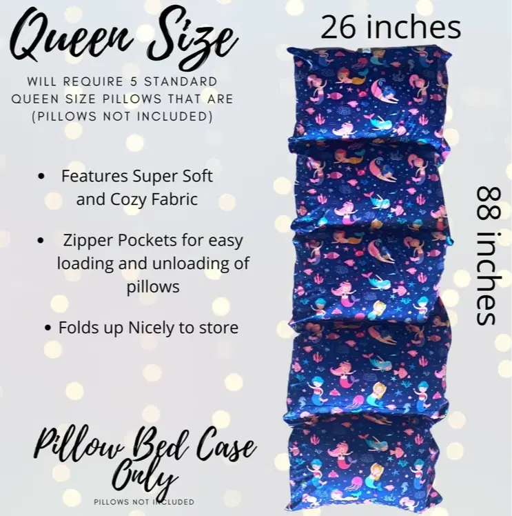 Mermaid Teepee Tent Gift Set - Pink Indoor Playhouse Teepee with Fairy Lights, Pillow Bed Cover & Mermaid Accessories