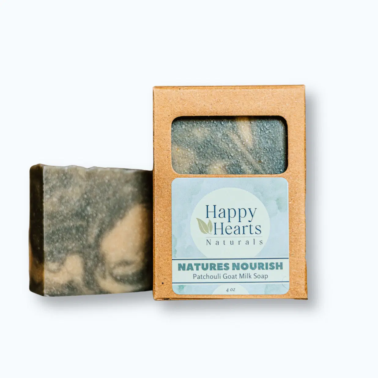 Happy Hearts Naturals - Natures Nourish / Patchouli Goat Milk Soap - Earthy, Moisturizing Cleanser Bar – 4 oz
