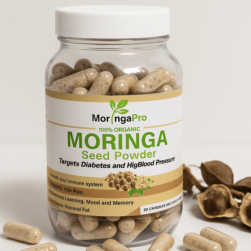 Natural Moringa Oleifera Seed Capsules - 60
