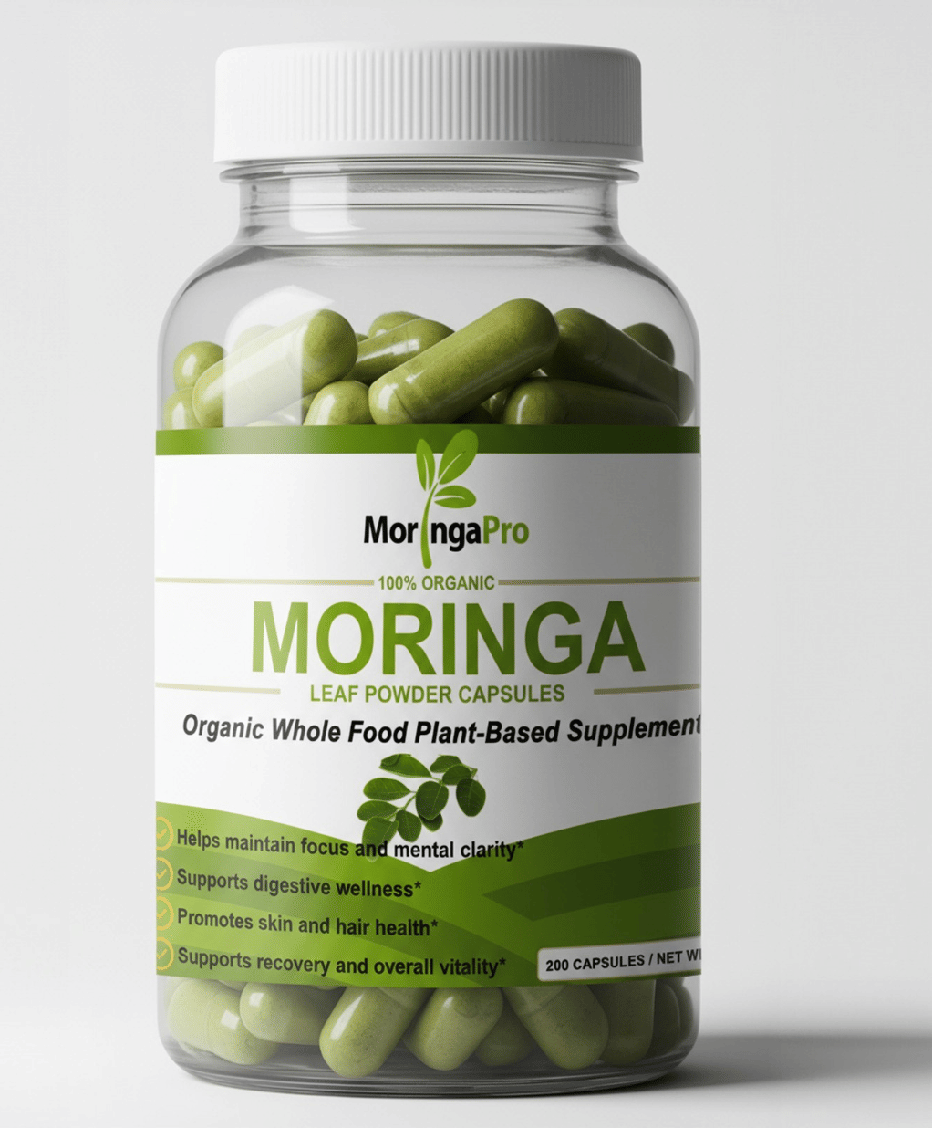 Moringa Oleifera Leaf Capsules - Organic