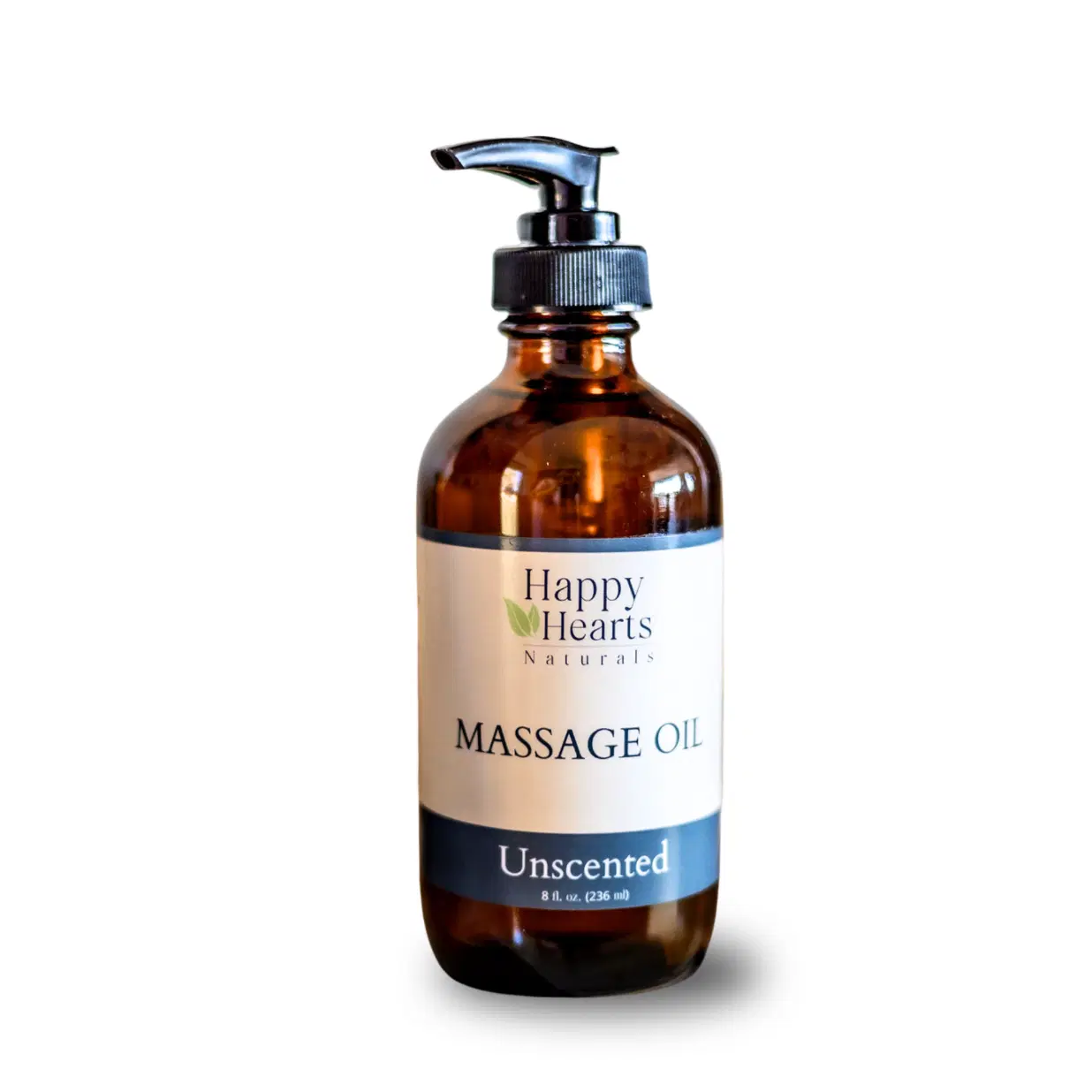 Happy Hearts Naturals - Massage Oil - Unscented, Skin-Nourishing Blend – 8 oz