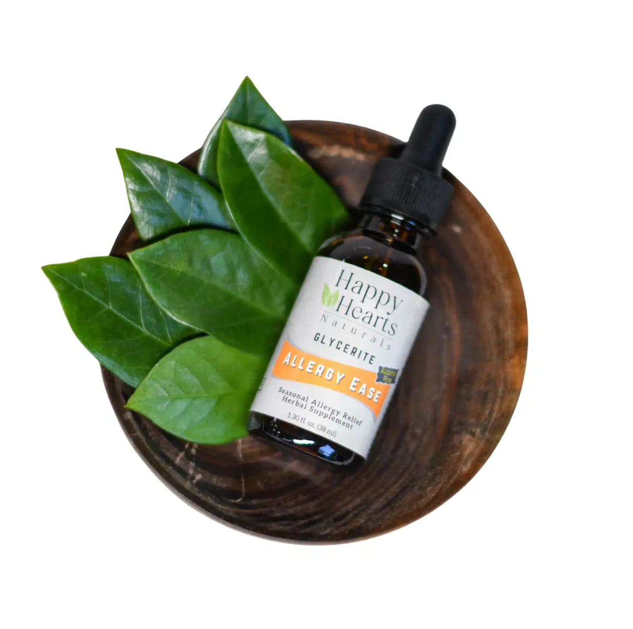 Happy Hearts Naturals Allergy Ease Glycerite & Tincture (Herbal Glycerin Blend, Alcohol-Free, 2 oz / 60 mL)