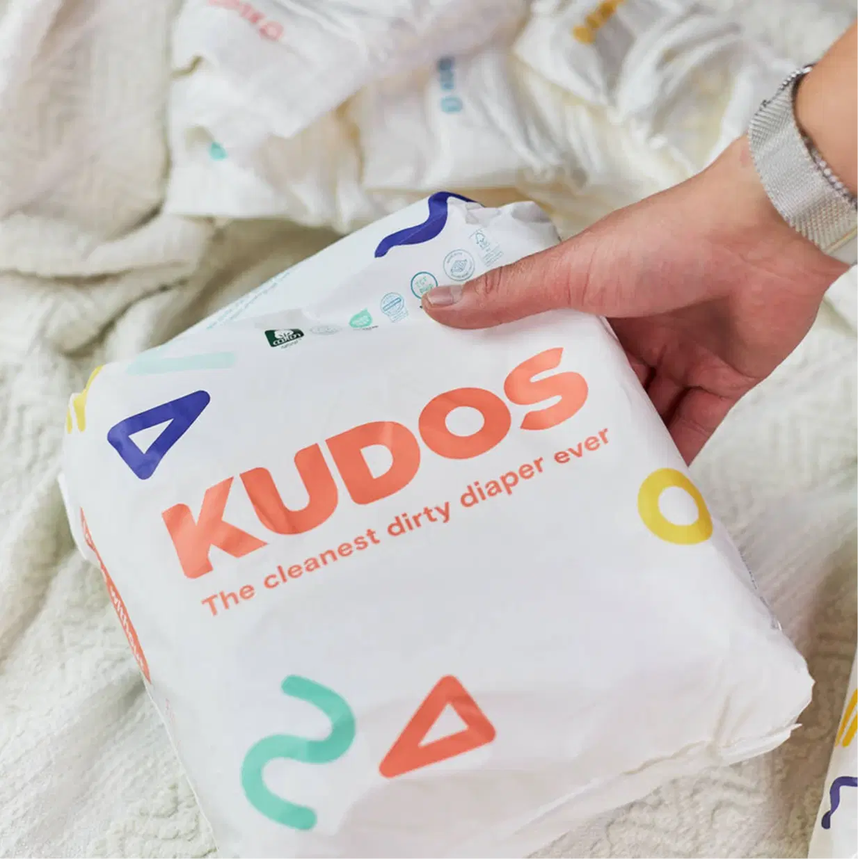 Diaper Box | 100% Cotton-Lined TCF Diapers Size 1-6 | Kudos - 4 / White / One-month