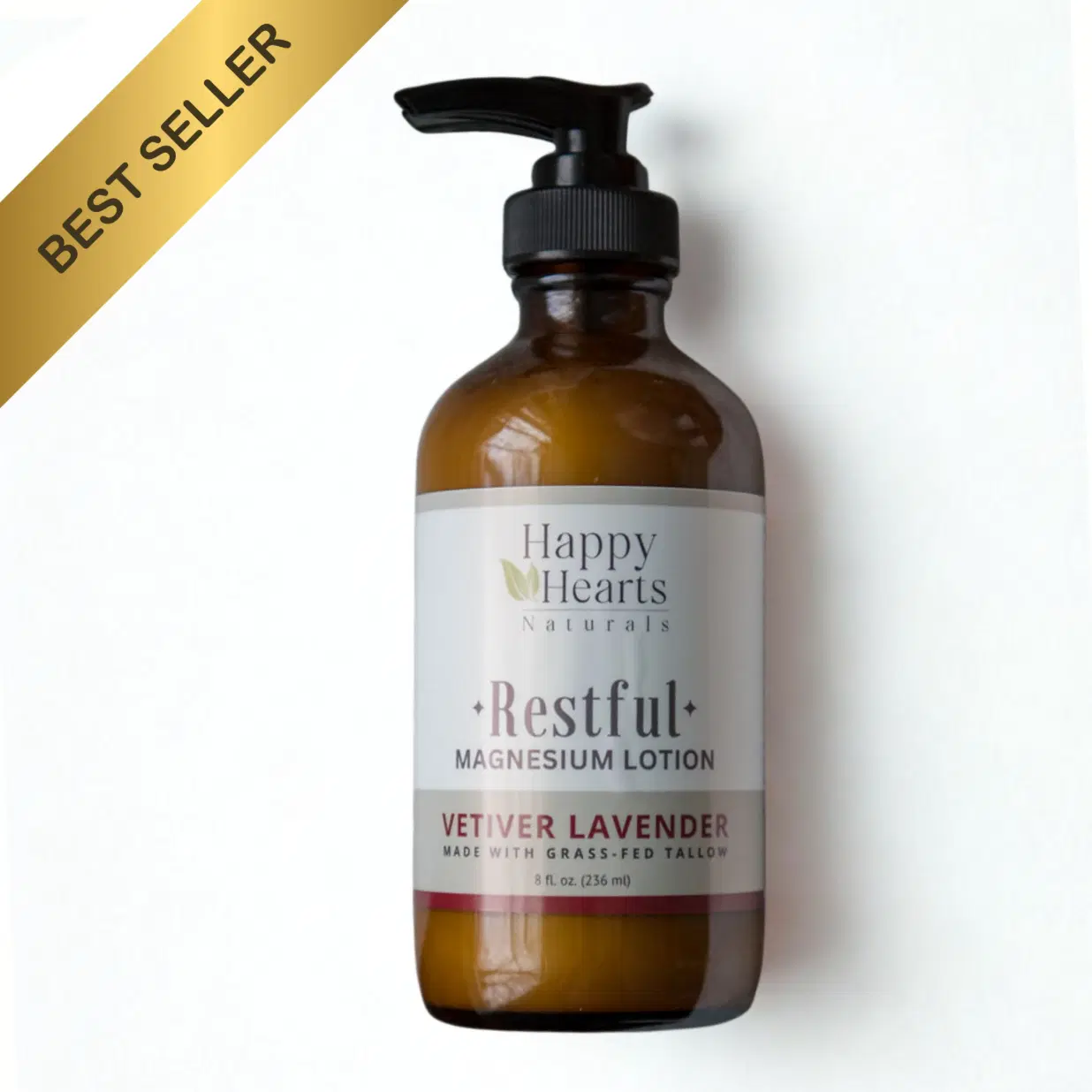 Magnesium Tallow Lotion - Vetiver & Lavender  (8oz Glass)