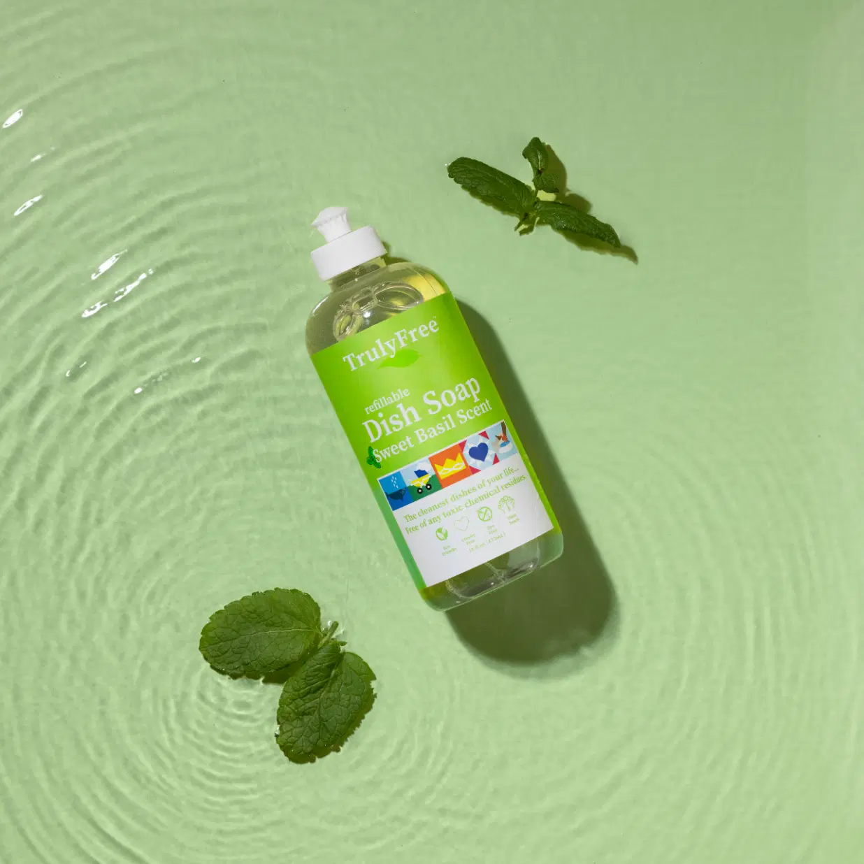 Truly Free Home's Dish Soap - Refillable Bottle + 2 Refills