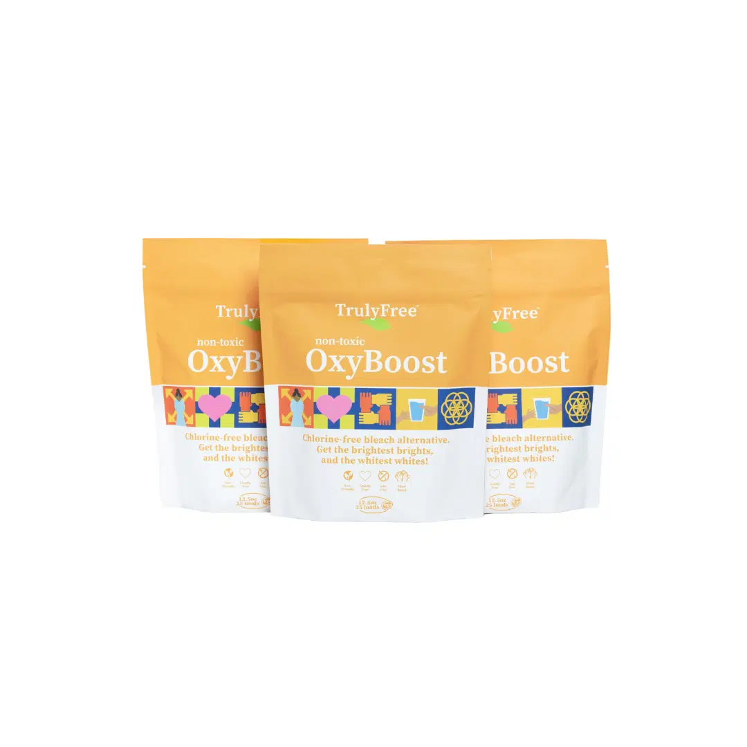 Truly Free Home OxyBoost - Oxygen Whitener & Clothes Stain Remover Laundry Detergent Powder with Sodium Percarbonate - Brightens Whites & Safe for Colors - Non-Chlorine, Gentle Yet Powerful - Pack of 2