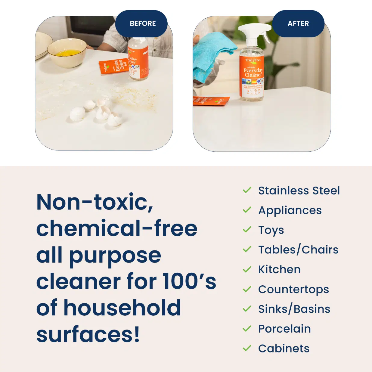 Truly Free Home's Everyday Cleaner - 3 Refills