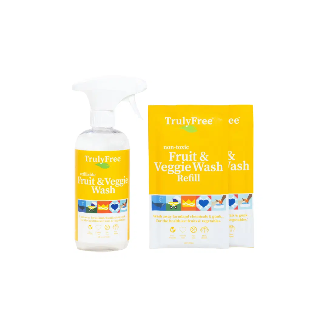 Truly Free Home's Fruit & Veggie Wash - Refillable Bottle + 2 Refills