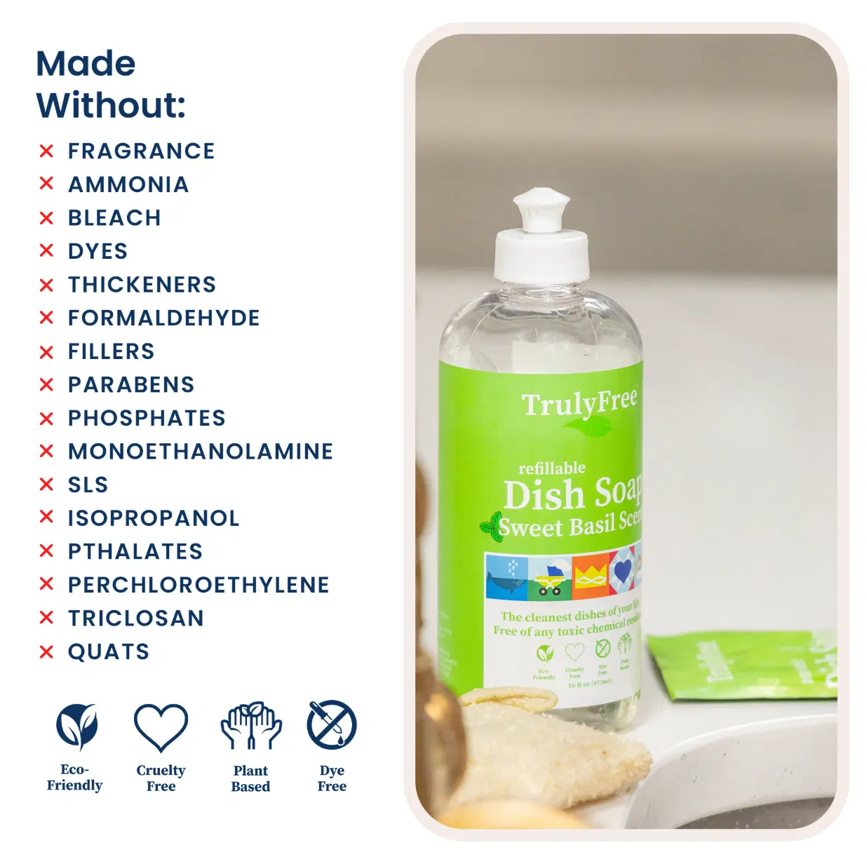 Truly Free Home's Dish Soap - 3 Refills