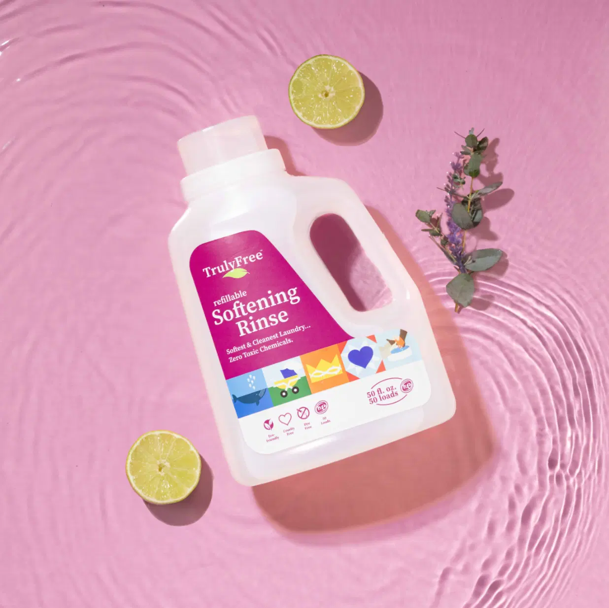 Truly Free Home's Softening Rinse - Signature Scent - Refillable Jug + 1 Refill