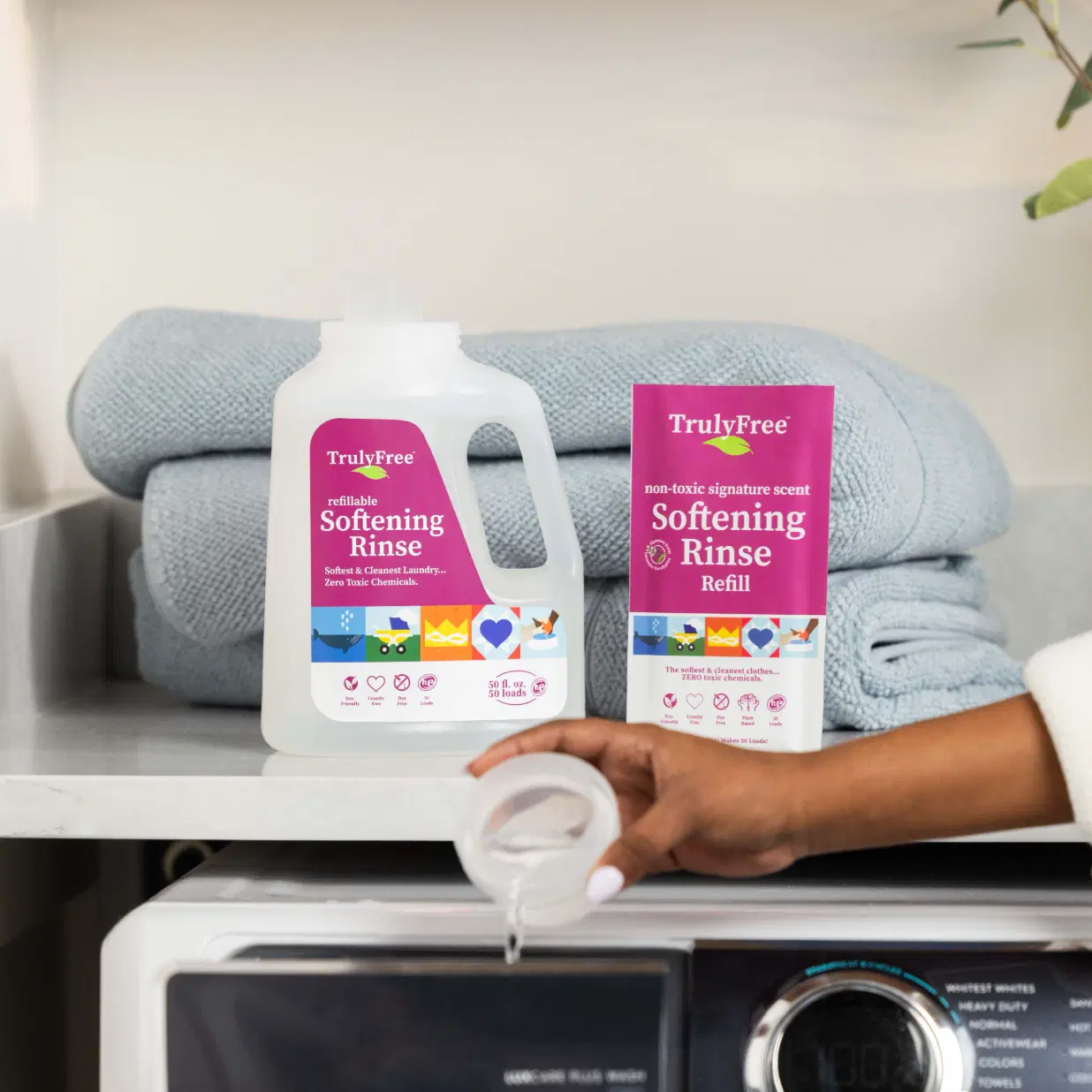 Truly Free Home's Softening Rinse - Signature Scent - Refillable Jug + 1 Refill