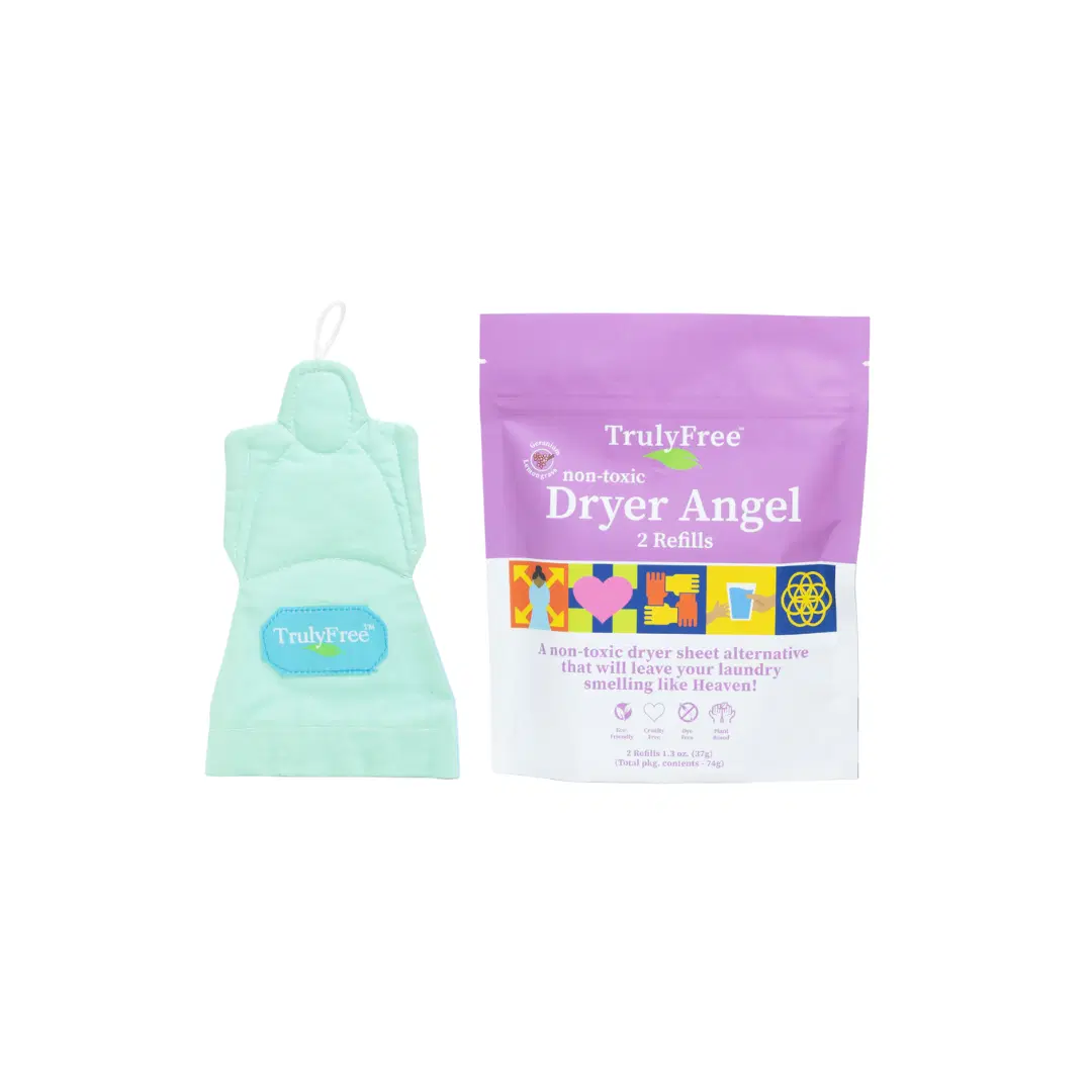 Truly Free Home's Dryer Angel - Lemongrass & Geranium - Refillable Angel Cover + 2 Refills