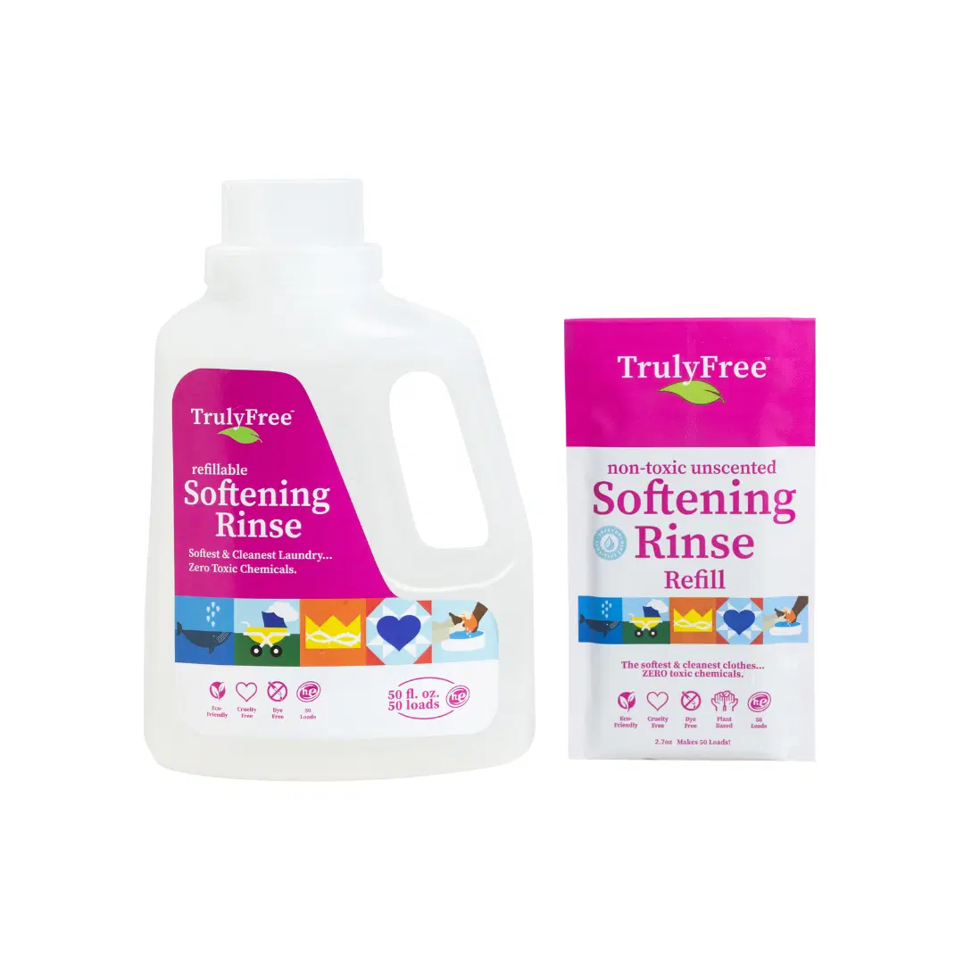 Truly Free Home's Softening Rinse - Unscented - Refillable Jug + 1 Refill
