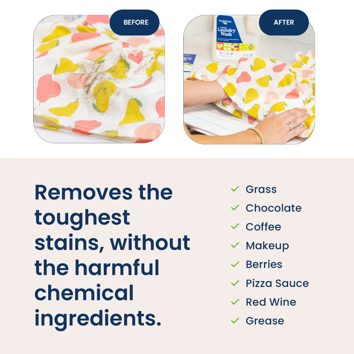 Truly Free Home's Laundry Wash - Unscented - Refillable Jug + 1 Refill