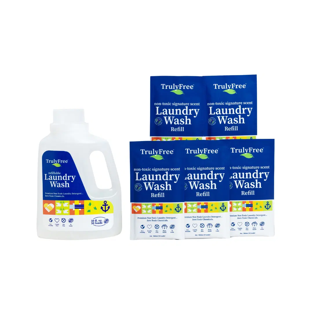 Truly Free Home's Laundry Wash - Signature Scent - Refillable Jug + 5 Refills