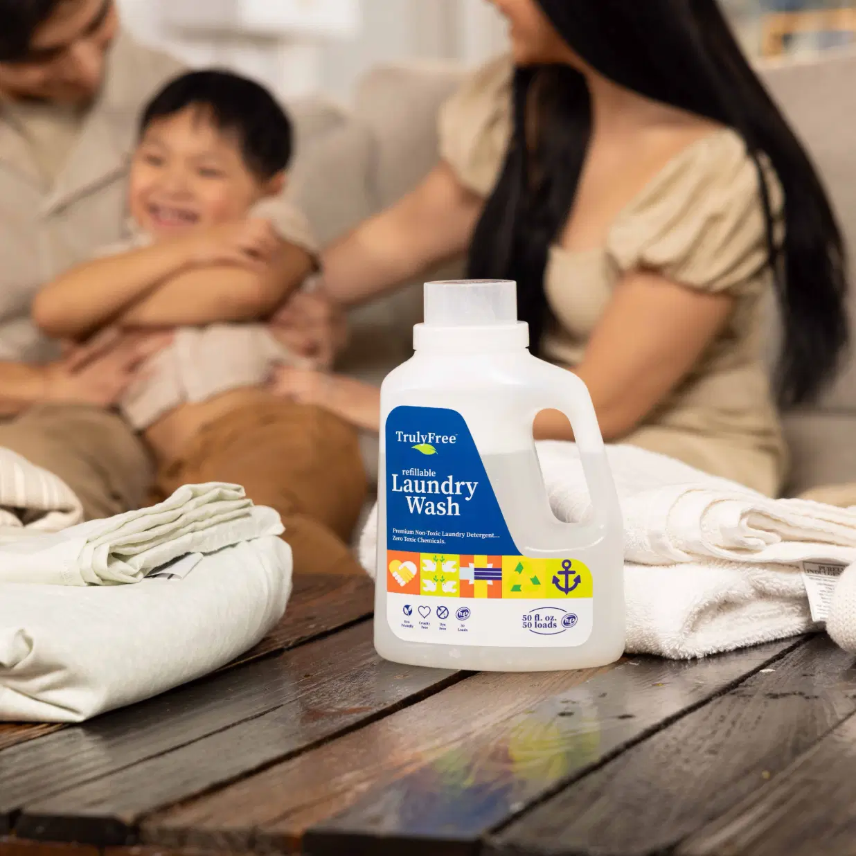 Truly Free Home's Laundry Wash - Signature Scent - Refillable Jug + 1 Refill