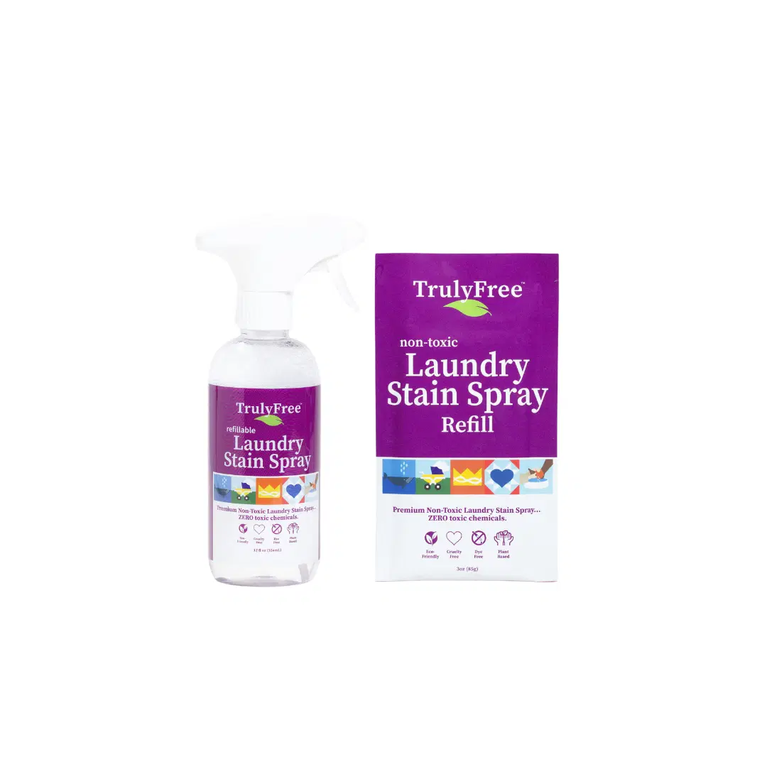 Truly Free Home's Laundry Stain Spray - Refillable Bottle + 1 Refill