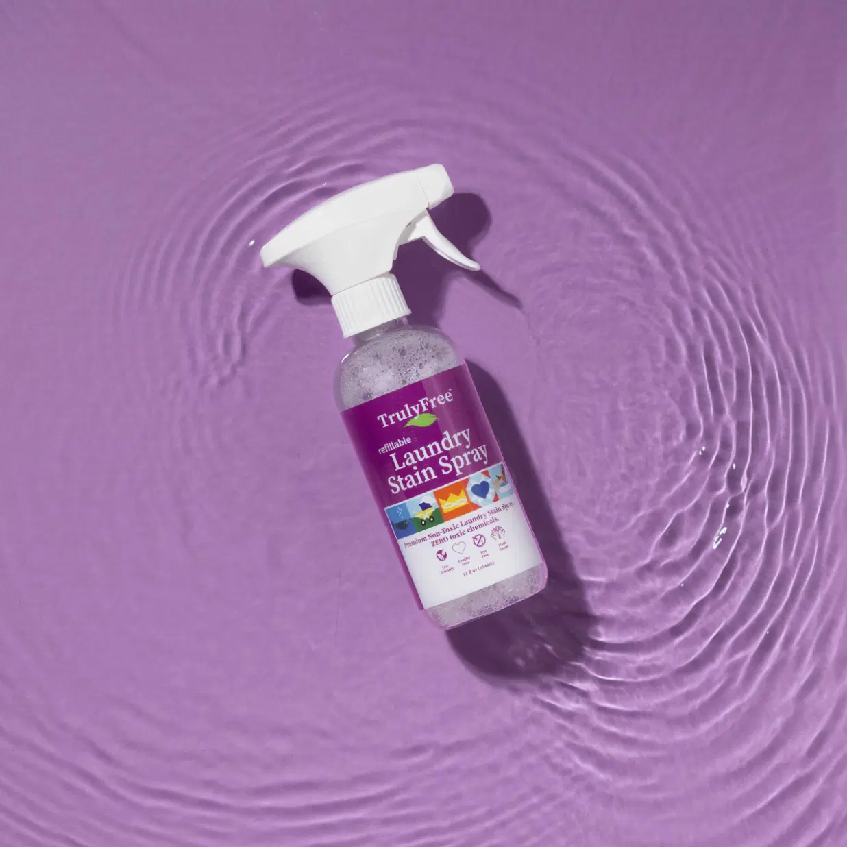 Truly Free Home's Laundry Stain Spray - Refillable Bottle + 1 Refill