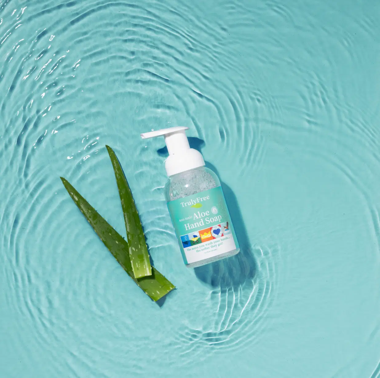 Truly Free Home's Aloe Hand Soap - Unscented - Refillable Bottle + 2 Refills