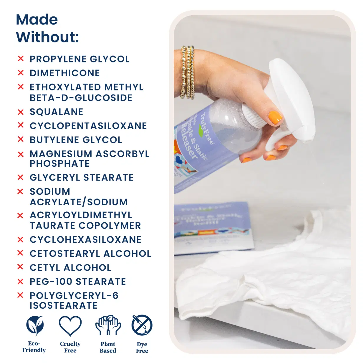 Truly Free Home's Wrinkle & Static Releaser - Refillable Bottle + 1 Refill