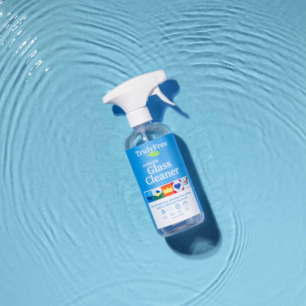 Truly Free Home's Glass Cleaner - Refillable Bottle + 2 Refills - Thumbnail 5