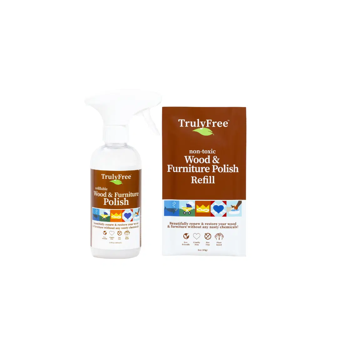 Truly Free Home's Wood & Furniture Polish - Refillable Bottle + 1 Refill