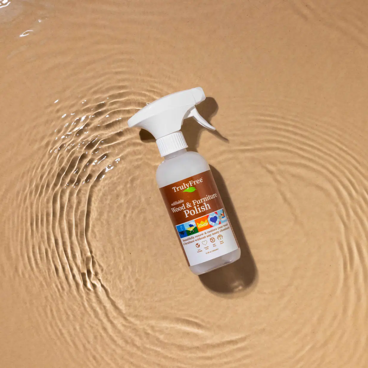 Truly Free Home's Wood & Furniture Polish - Refillable Bottle + 1 Refill