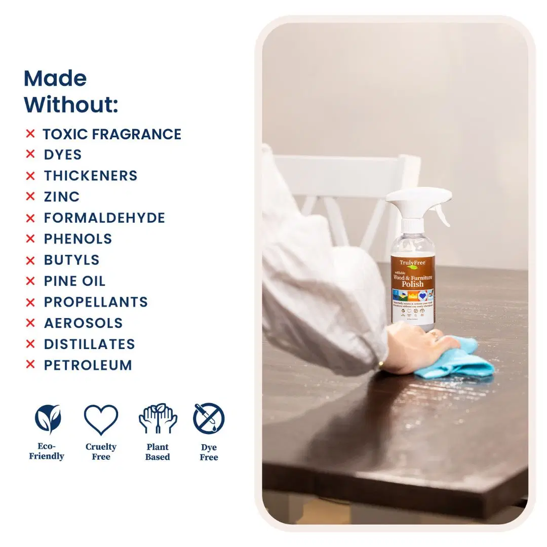 Truly Free Home's Wood & Furniture Polish - Refillable Bottle + 1 Refill