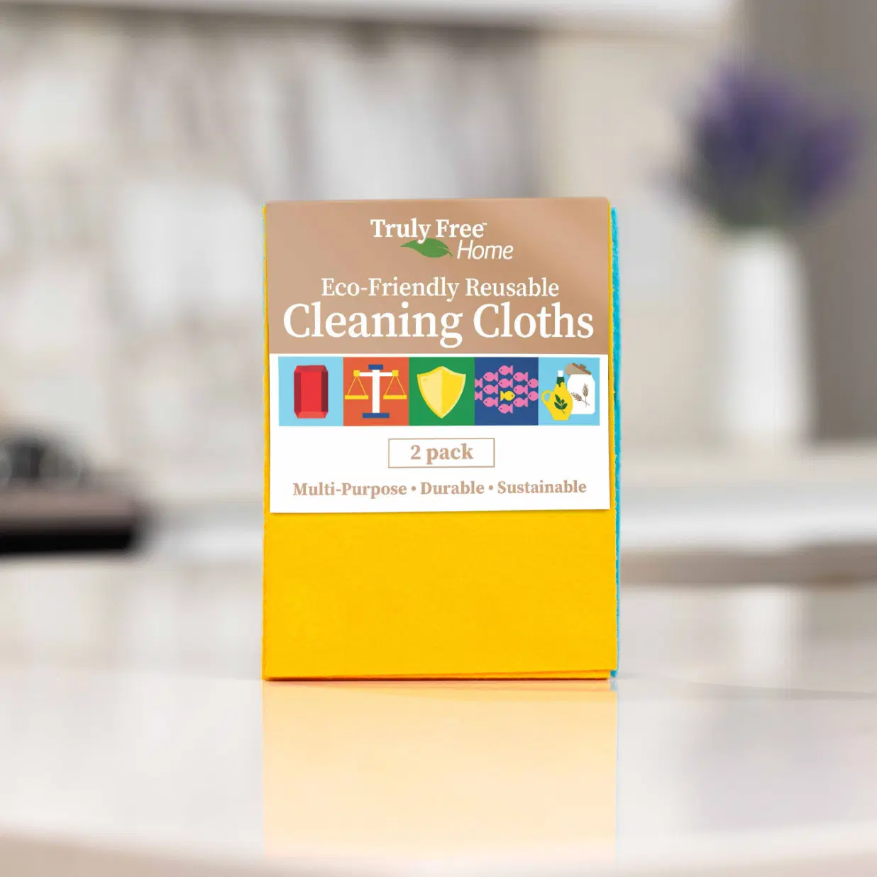 Truly Free Home's Reusable Cleaning Cloths - 2 Pack