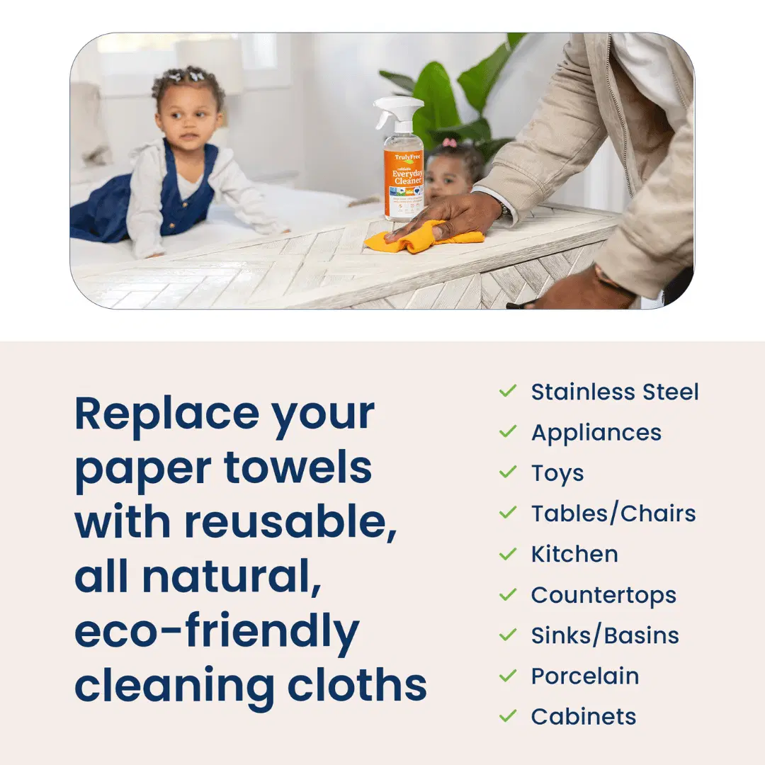 Truly Free Home's Reusable Cleaning Cloths - 2 Pack