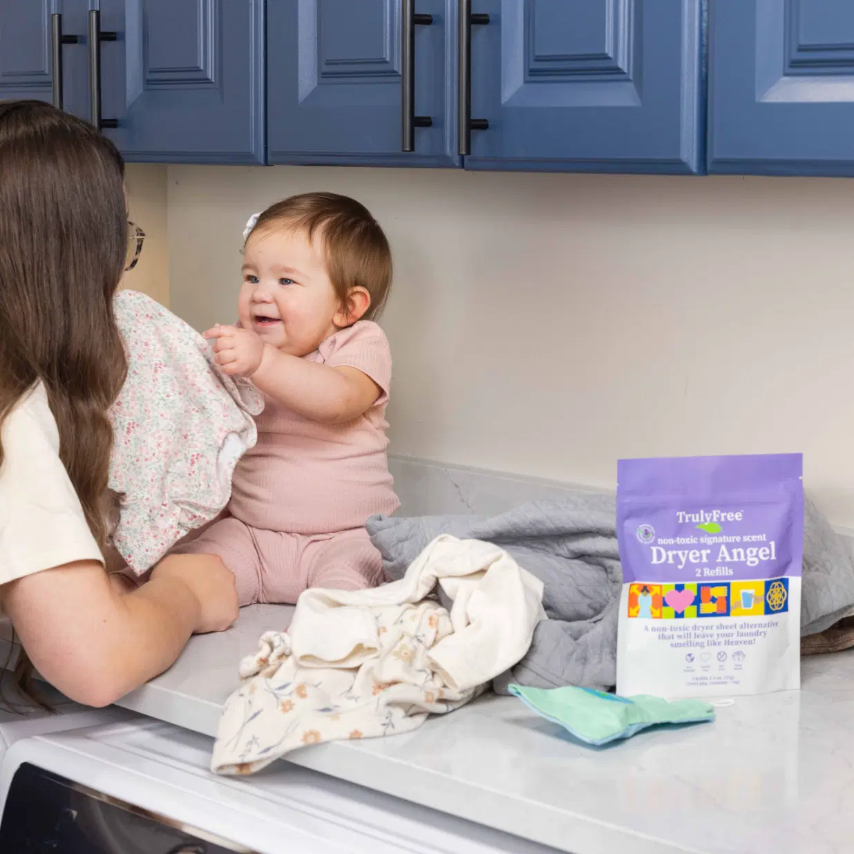 Truly Free Home's Dryer Angel - Signature Scent - Refillable Angel Cover + 2 Refills