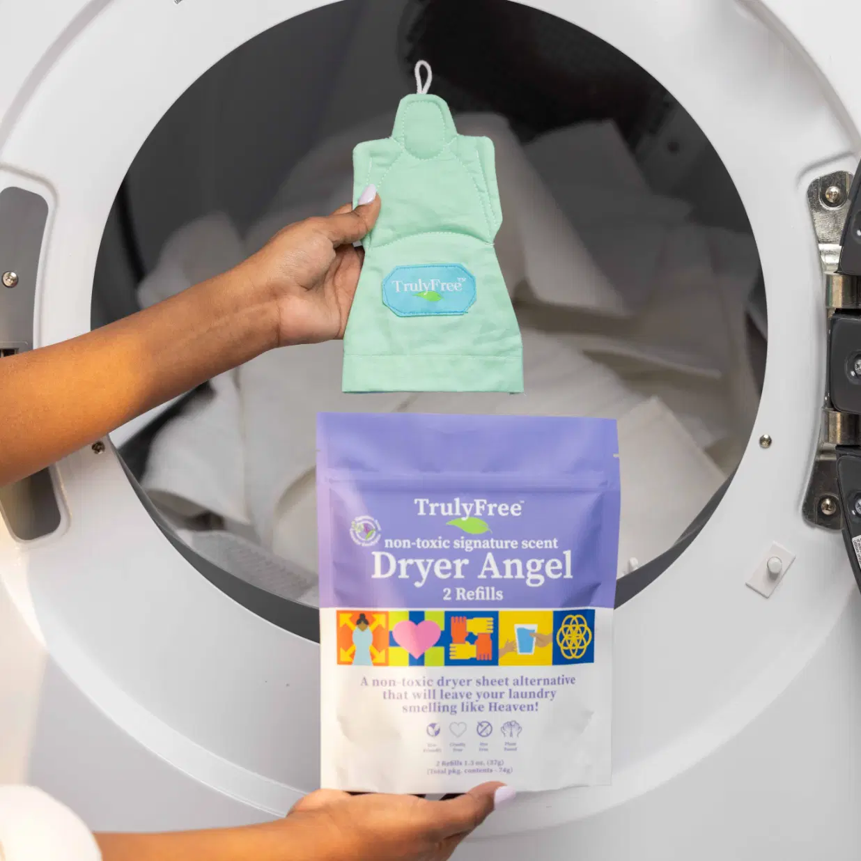 Truly Free Home's Dryer Angel - Signature Scent - Refillable Angel Cover + 2 Refills