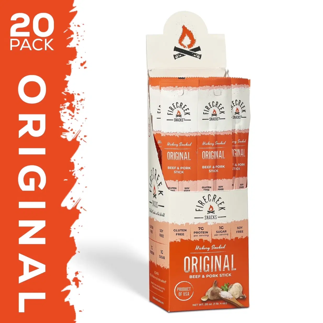 Original Meat Sticks - 7g Protein Per Stick, Shelf-Stable, Clean Ingredients - 20-Pack