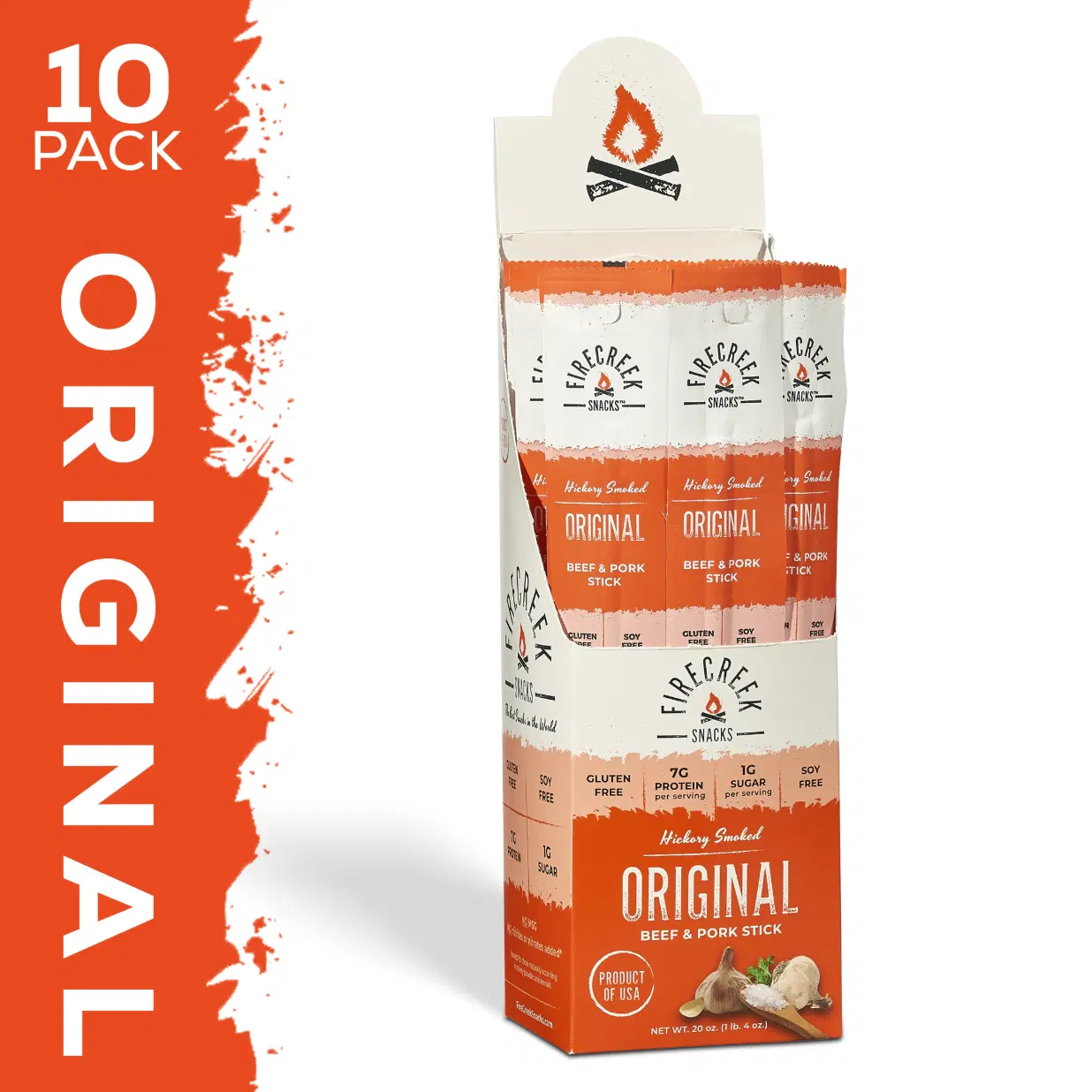 Original Meat Sticks - 7g Protein Per Stick, Shelf-Stable, Clean Ingredients - 10-Pack