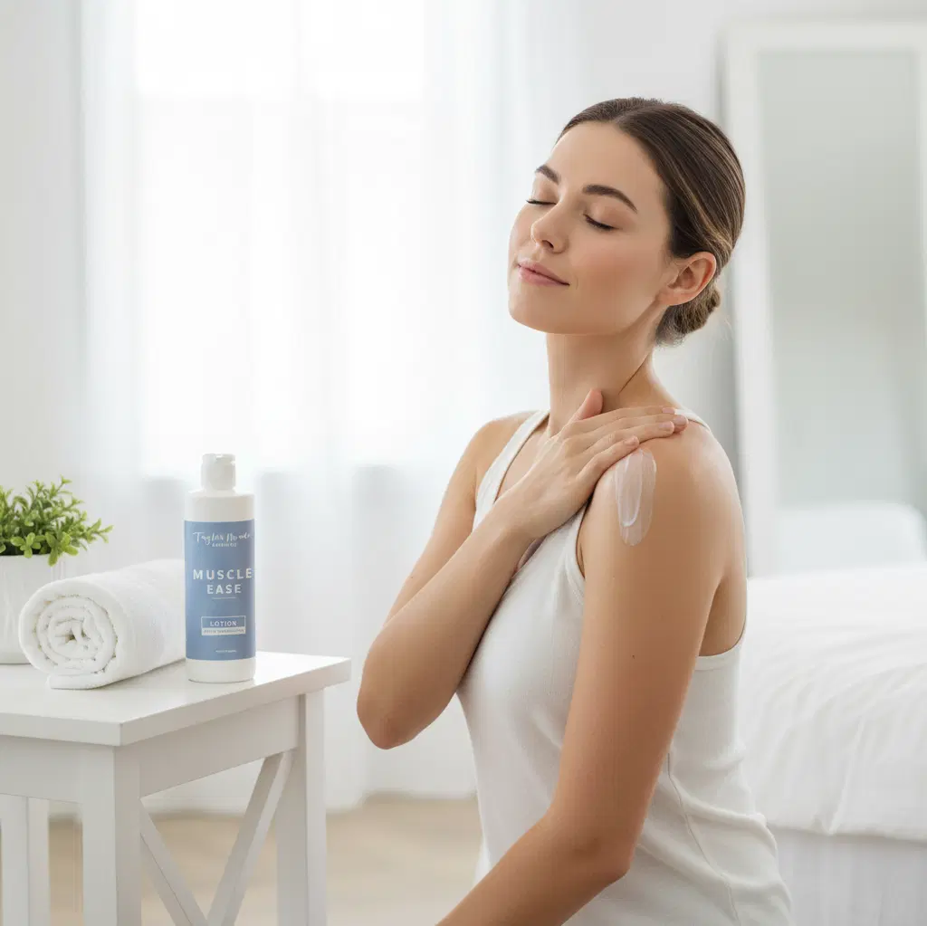 Muscle Ease Organic Lotion with Magnesium - Non-Greasy, Fast Absorbing Muscle & Joint Relief Lotion