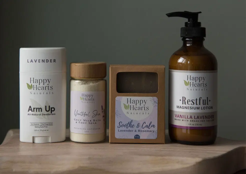 Happy Hearts Naturals - Lavender Lover's Dream Gift Set! - Soap, Deodorant, Lotion & Bath Soak