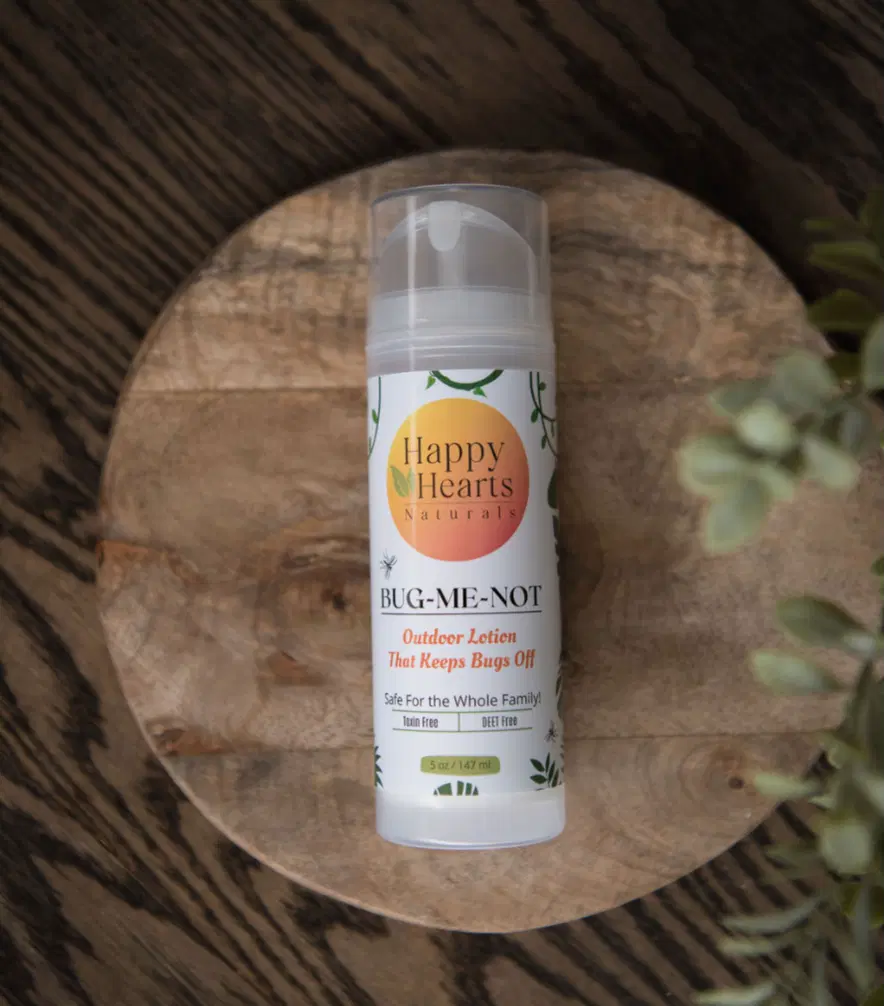 Happy Hearts Naturals - Bug-Me-Not Outdoor Lotion (DEET-Free, Essential Oil Blend, 4 oz / 120 ml)