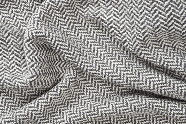 Herringbone Weave Cotton Blanket – 100% USA Organic Cotton Blanket in Multiple Sizes - Throw / Mountain Grey