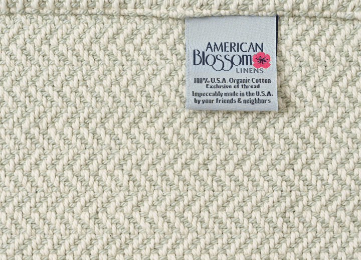 Herringbone Weave Cotton Blanket – 100% USA Organic Cotton Blanket in Multiple Sizes - Twin/Twin XL / Sea Foam Green