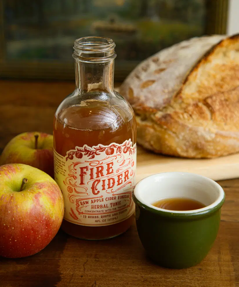 Fire Cider - Raw Apple Cider Vinegar Infused with Garlic, Ginger & Horseradish – 8 oz” - 2 oz
